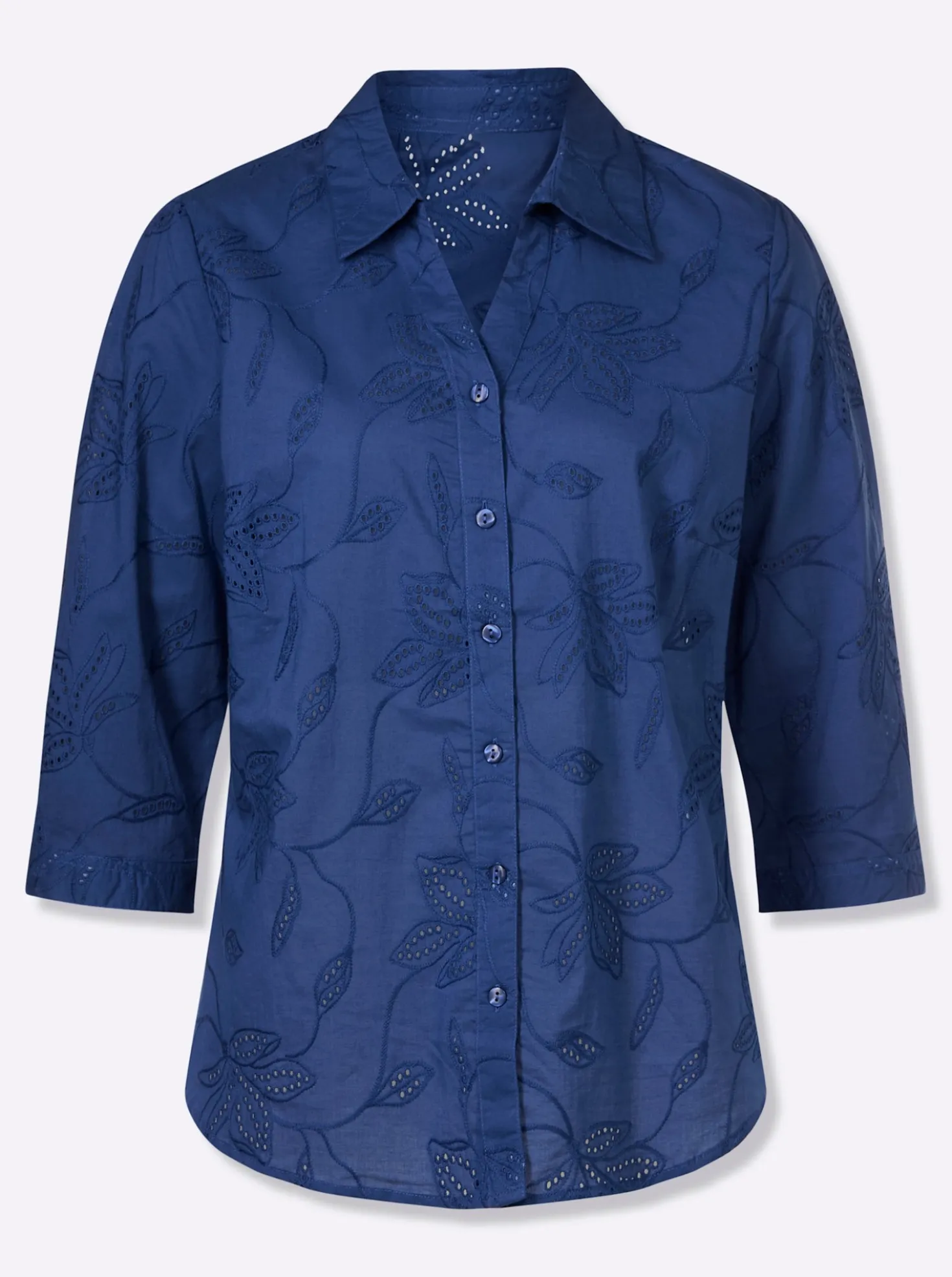 Baumwollbluse mit Madeira-Stickerei