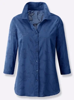 Baumwollbluse mit Madeira-Stickerei