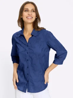Baumwollbluse mit Madeira-Stickerei