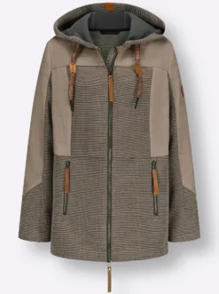Übergangsjacke im Mix aus Fleece und Stepp