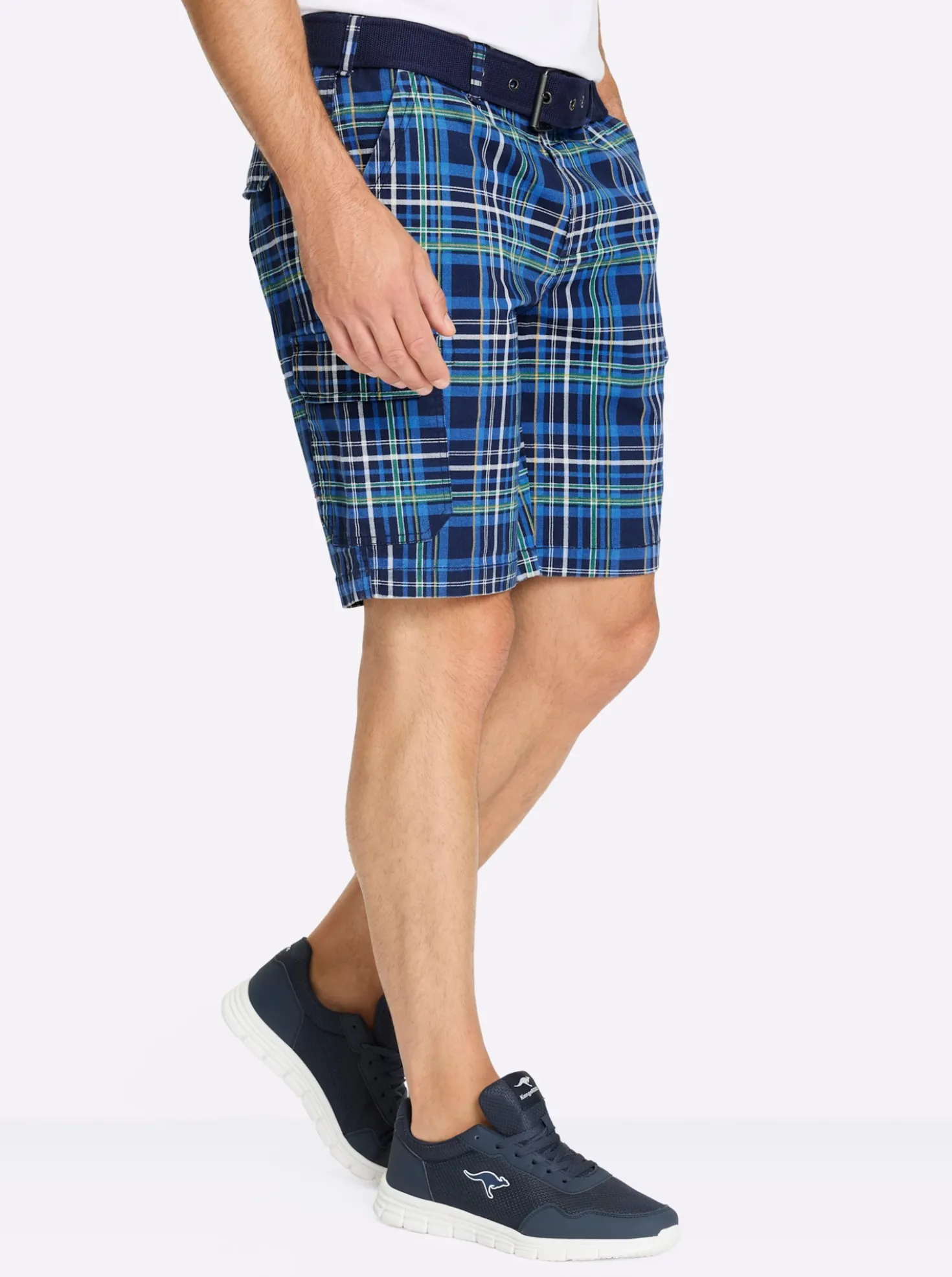 Bermudas mit Cargotaschen, kariert