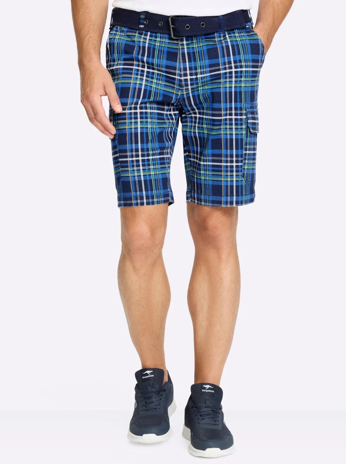 Bermudas mit Cargotaschen, kariert