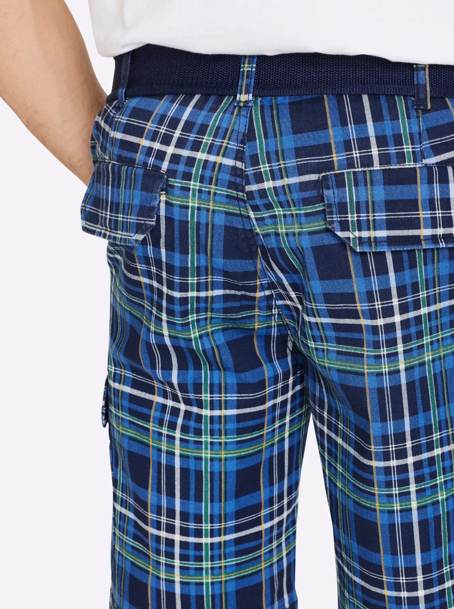 Bermudas mit Cargotaschen, kariert