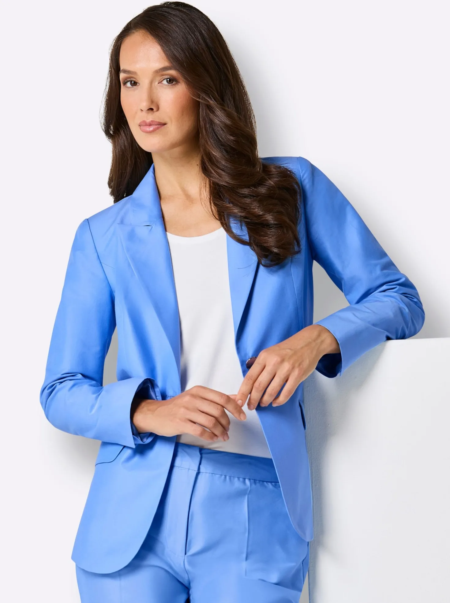 Blazer in Baumwoll-Seiden-Mischung