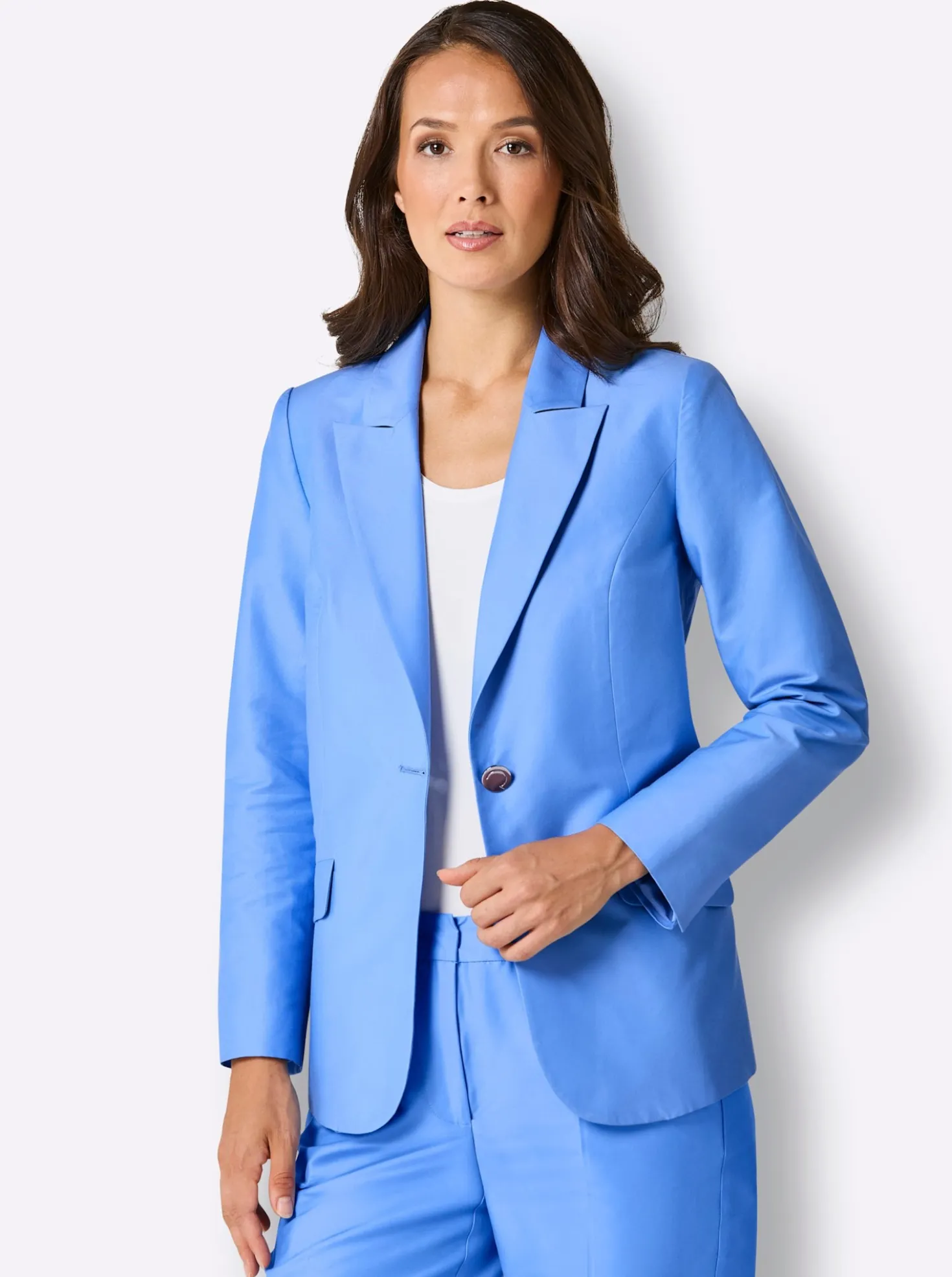 Blazer in Baumwoll-Seiden-Mischung