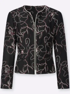 Blazer mit Kontrastpaspeln