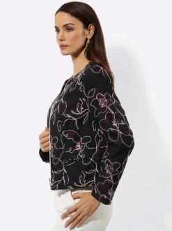 Blazer mit Kontrastpaspeln