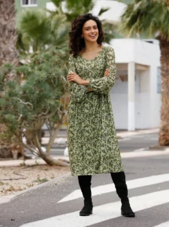 Blumenkleid in floral bedruckter Mesh-Qualität