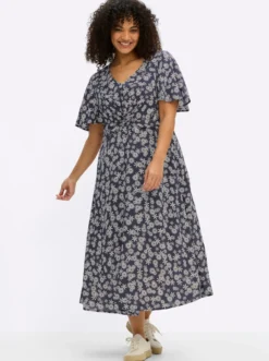 Blumenkleid mit Knotendetail