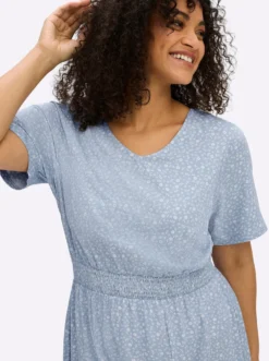 Blumenkleid mit Smokbund