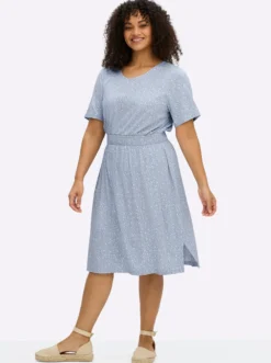 Blumenkleid mit Smokbund