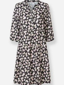 Blumenkleid mit stufigem Rock