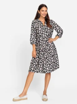Blumenkleid mit stufigem Rock