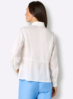 Bluse mit Stehkragen und 30% Seiden-Anteil