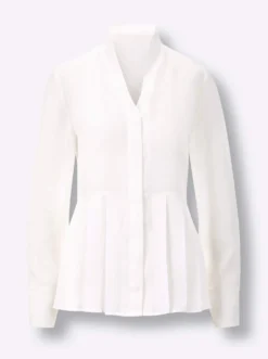 Bluse mit Stehkragen und 30% Seiden-Anteil