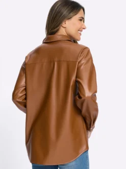 Blusenjacke in Leder-Optik