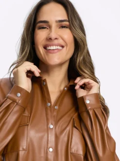 Blusenjacke in Leder-Optik