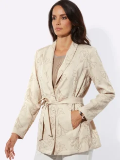 Blusenjacke mit knöpfbarem Gehschlitz hinten