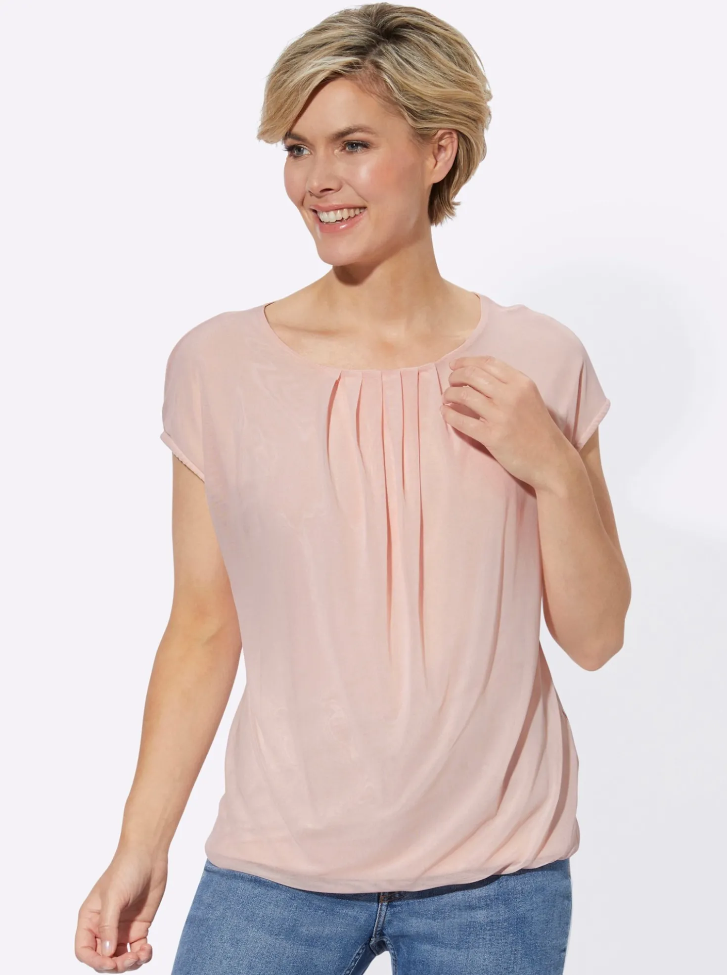 Blusenshirt mit elastischem Saum