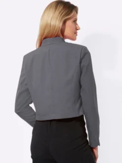 Bolerojacke mit Wellenabschluss, Stehkragen