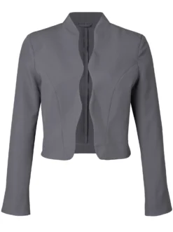 Bolerojacke mit Wellenabschluss, Stehkragen