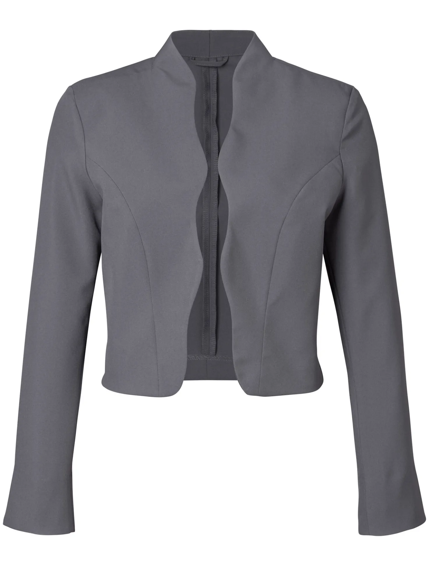 Bolerojacke mit Wellenabschluss, Stehkragen