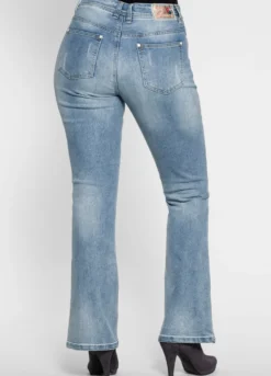 Bootcut-Jeans im Used-Look
