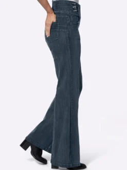 Bootcut-Jeans mit breitem Bund