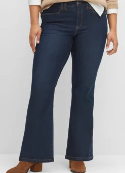 Bootcut-Jeans mit Kontrastnähten