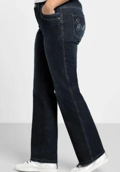Bootcut-Jeans mit Used-Effekten