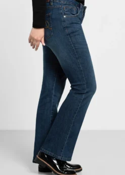 Bootcut-Jeans mit Used-Effekten