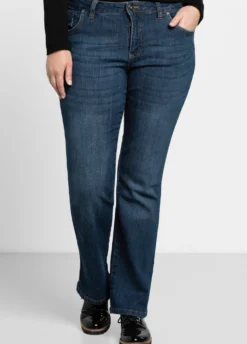 Bootcut-Jeans mit Used-Effekten