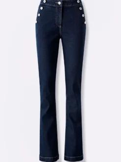 Bootcut-Jeans mit Zierknöpfen