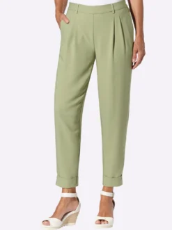Bundfaltenhose mit fixiertem Saum