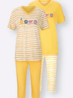 Capri-Schlafanzüge in Single-Jersey-Qualität