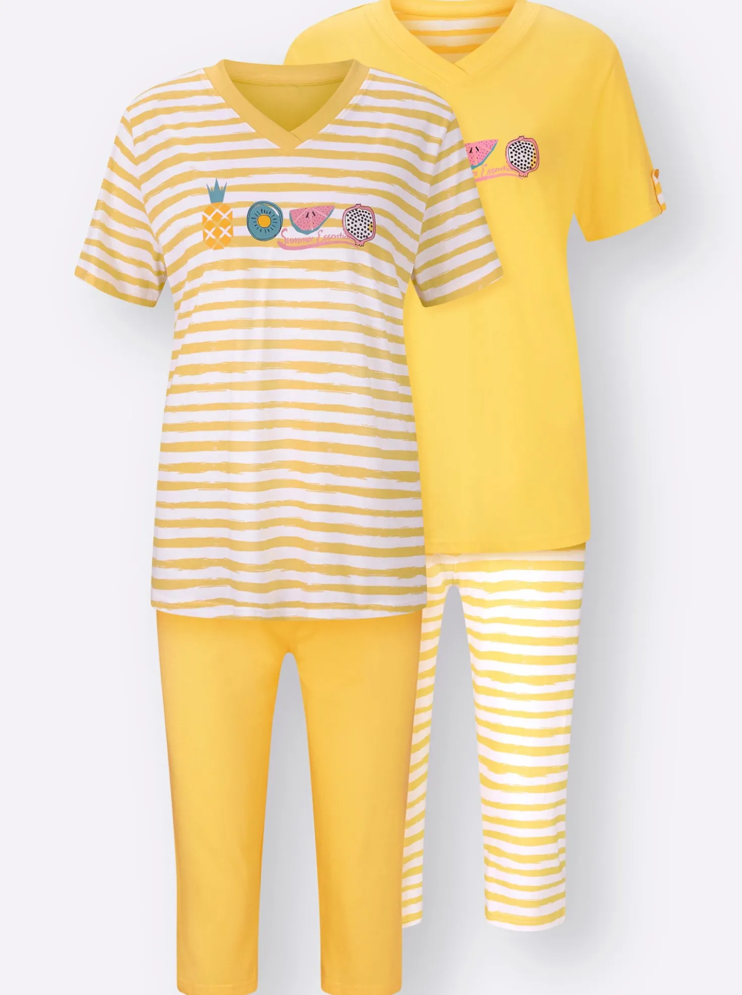 Capri-Schlafanzüge in Single-Jersey-Qualität