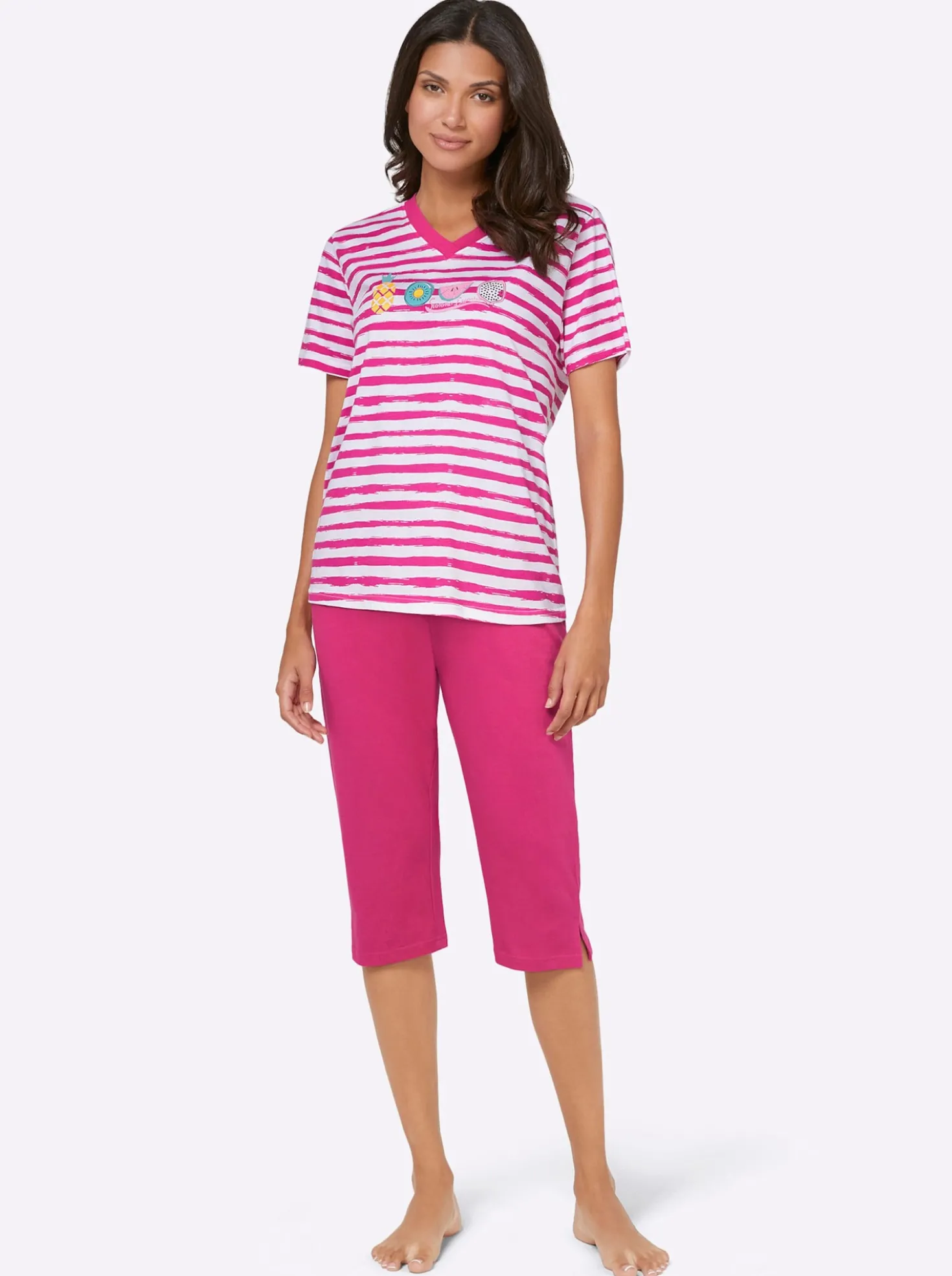 Capri-Schlafanzüge in Single-Jersey-Qualität