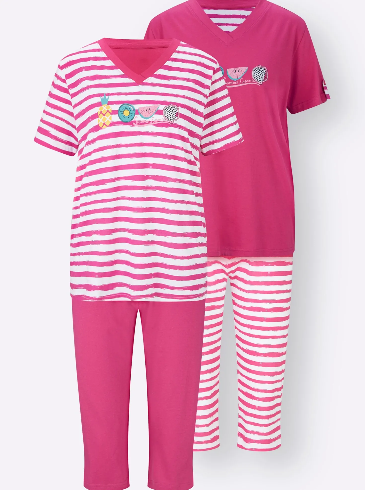 Capri-Schlafanzüge in Single-Jersey-Qualität