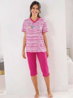 Capri-Schlafanzüge in Single-Jersey-Qualität