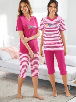 Capri-Schlafanzüge in Single-Jersey-Qualität