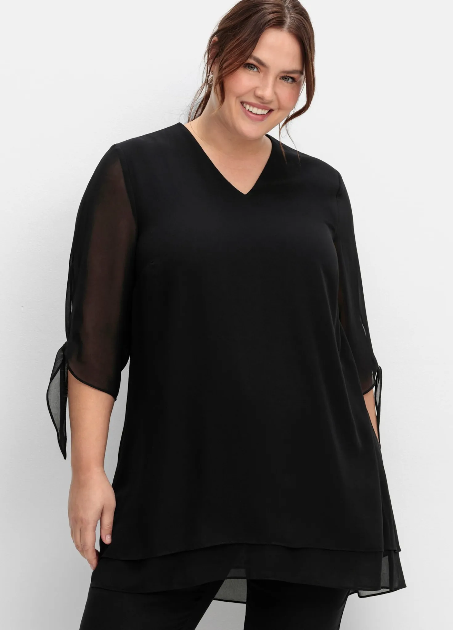 Chiffonbluse in Lagenoptik
