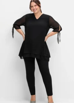 Chiffonbluse in Lagenoptik