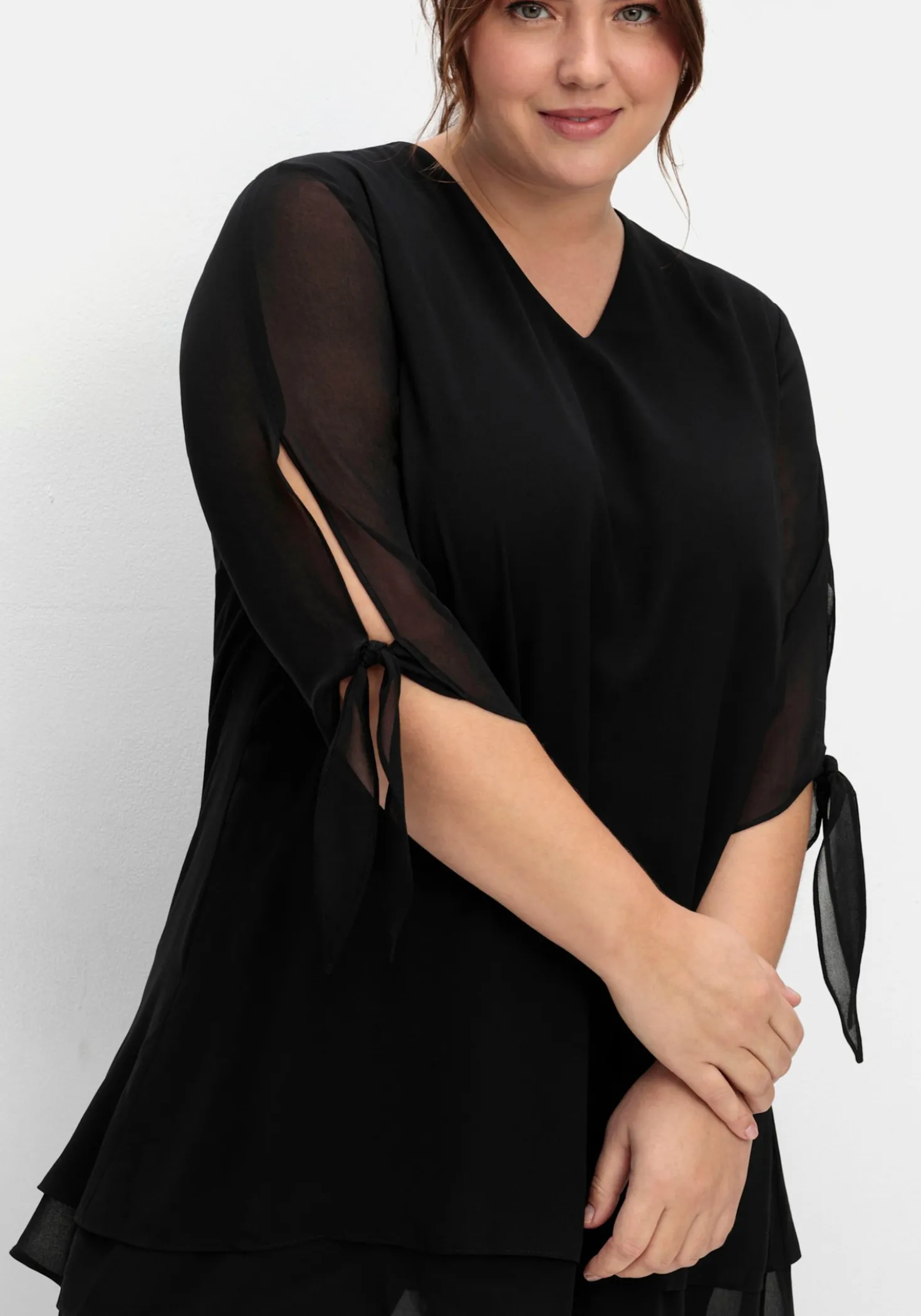 Chiffonbluse in Lagenoptik