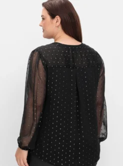 Chiffonbluse mit Glanzfaden