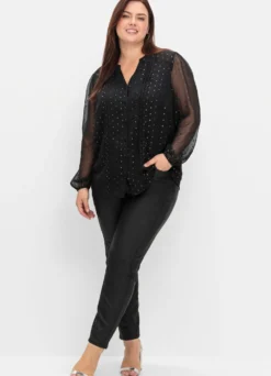 Chiffonbluse mit Glanzfaden