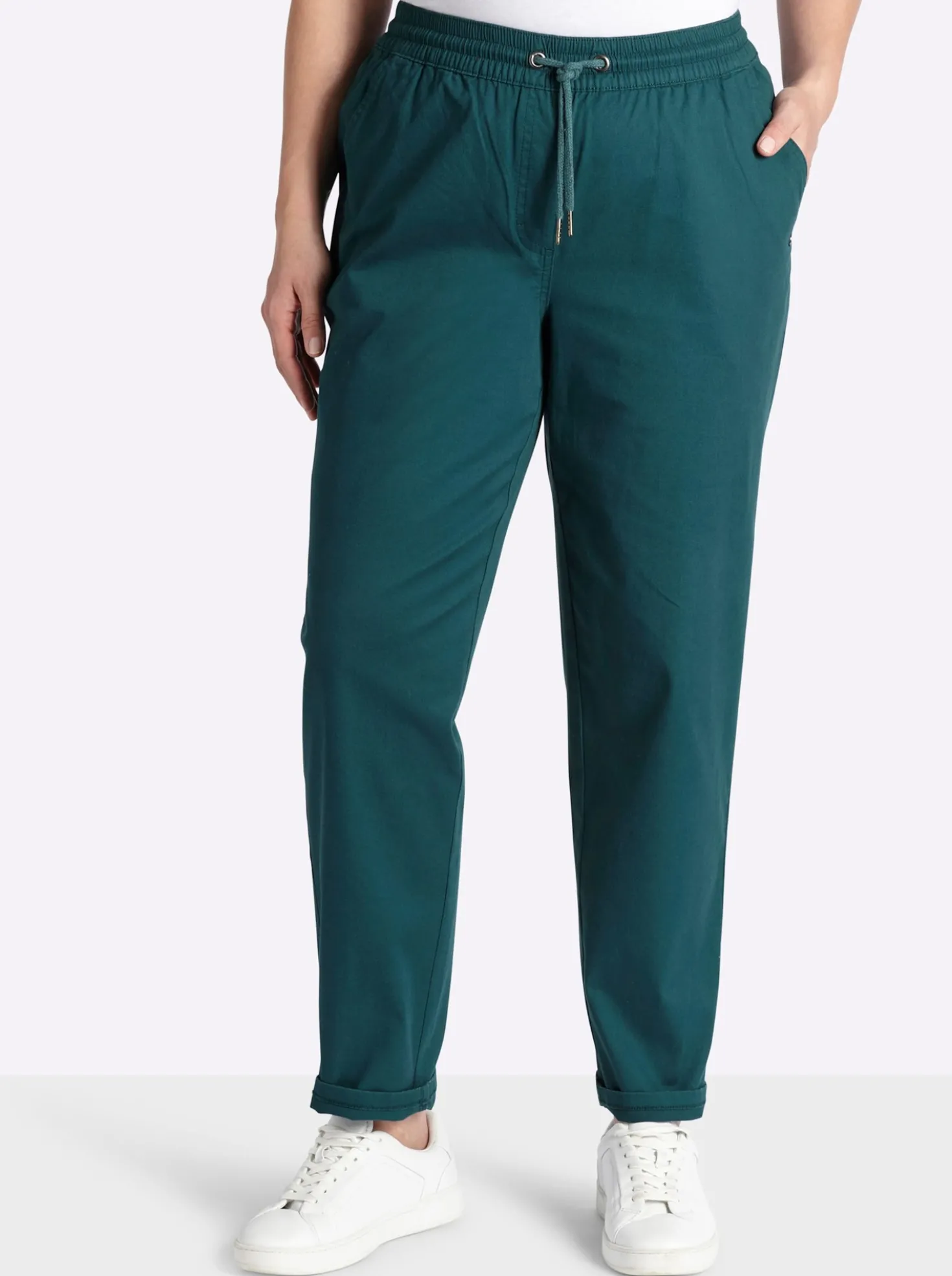 Chinohose mit Gummibund und Bindeband