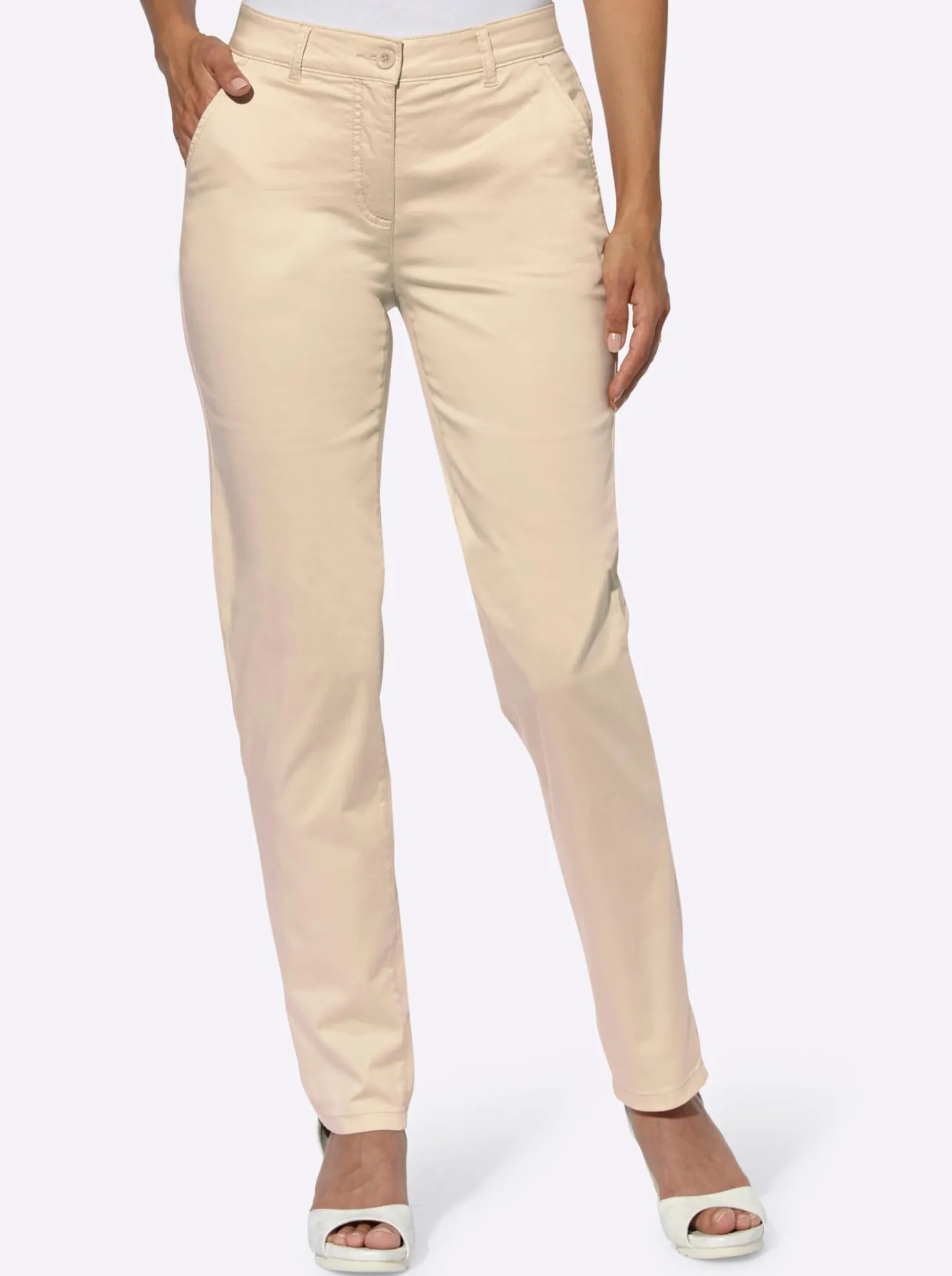 Chinohose mit Satin-Glanz