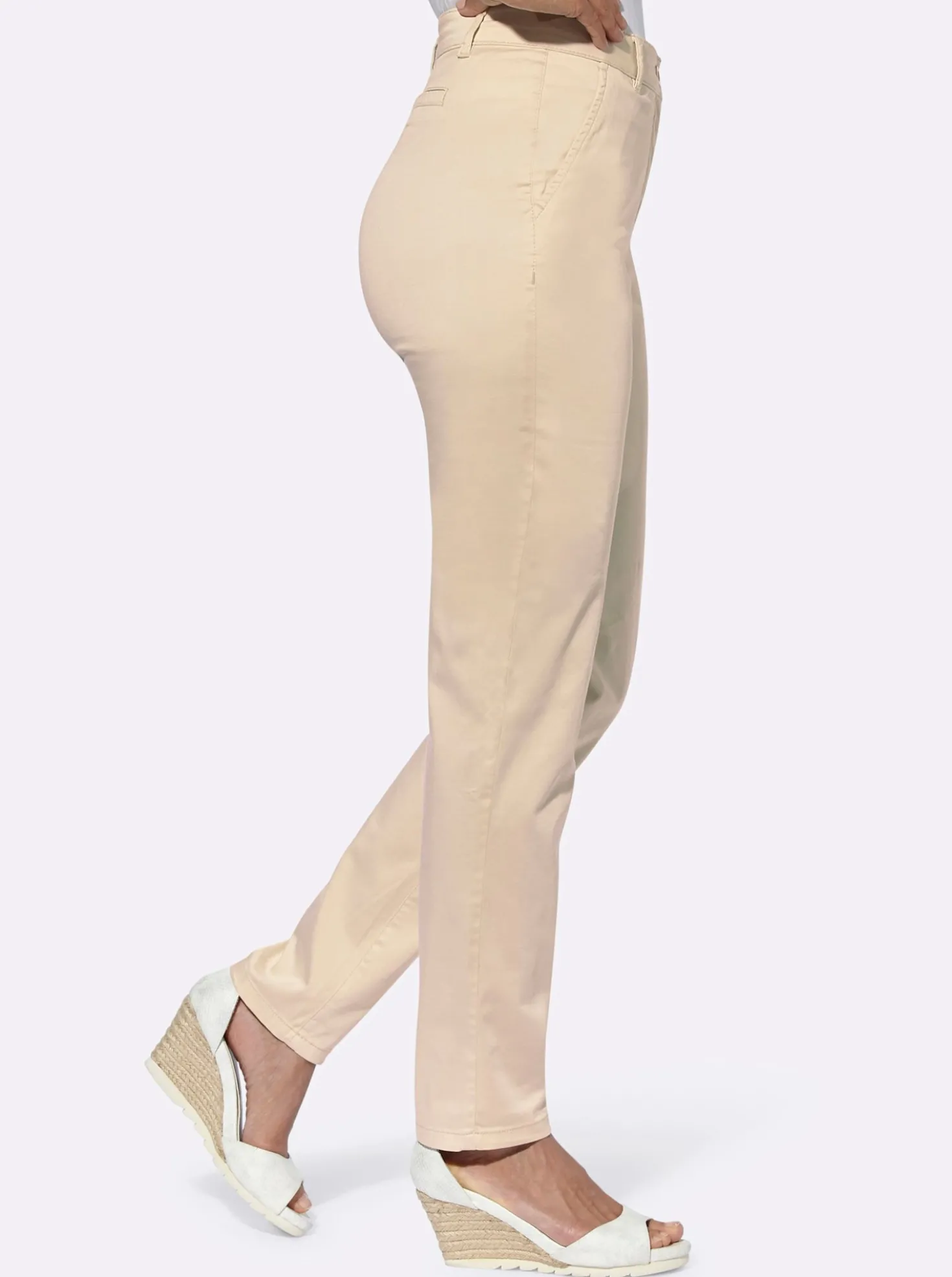 Chinohose mit Satin-Glanz