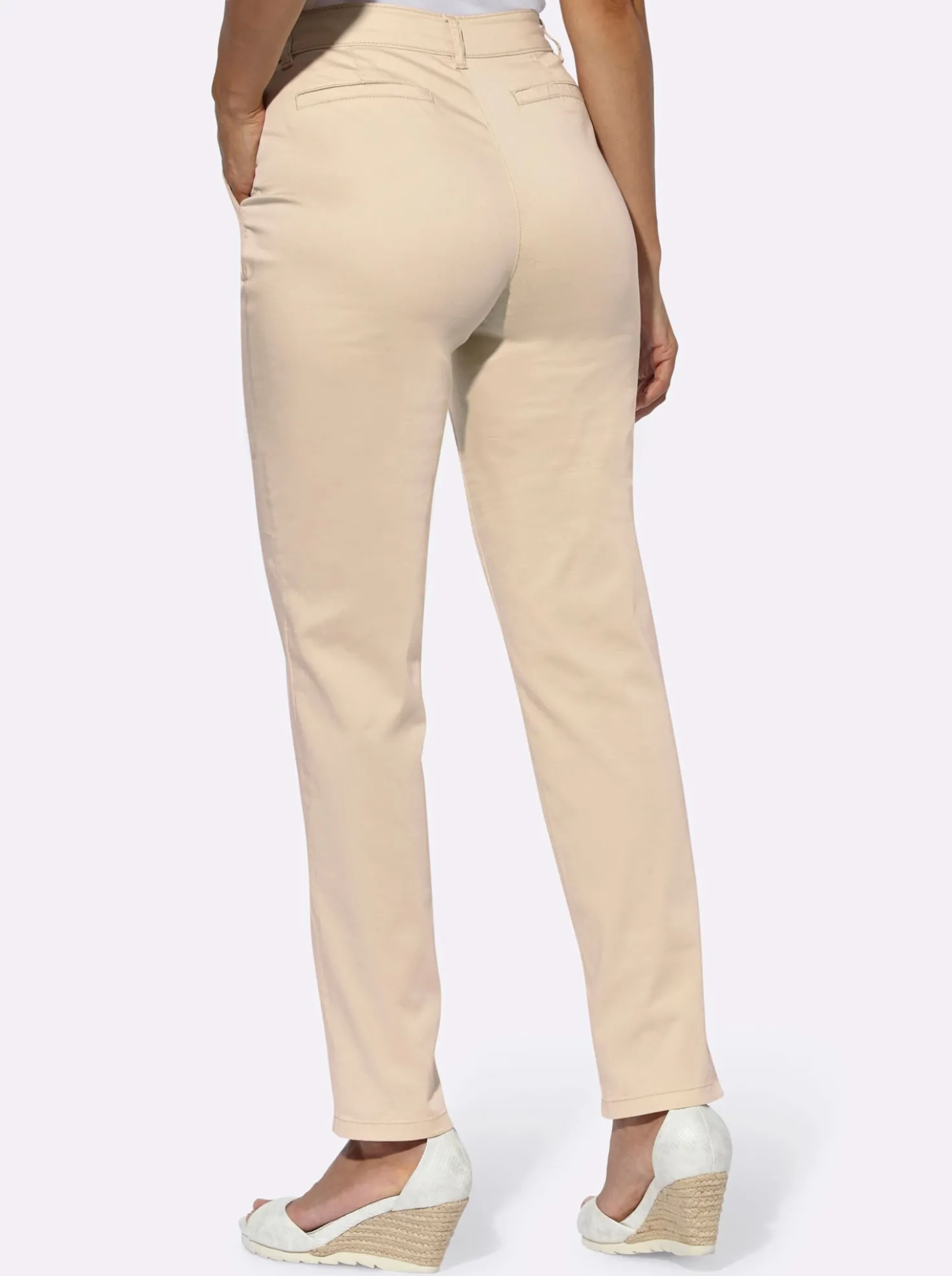 Chinohose mit Satin-Glanz
