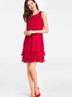 Cocktailkleid mit Rüschen am Saum